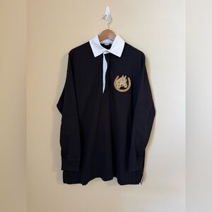 Stella McCartney Polo Club Oversized Rugby Top Shirt Black Large